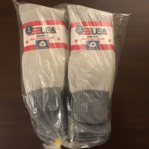 6 PAIR THERMAL INSULATED WOOL BLEND GRAY SOCKS USA